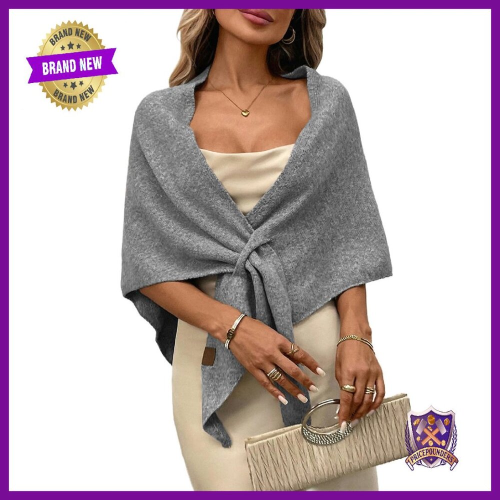 Knit Triangle Shawl Wrap Pashmina Cape Scarf Warm Soft Sweater